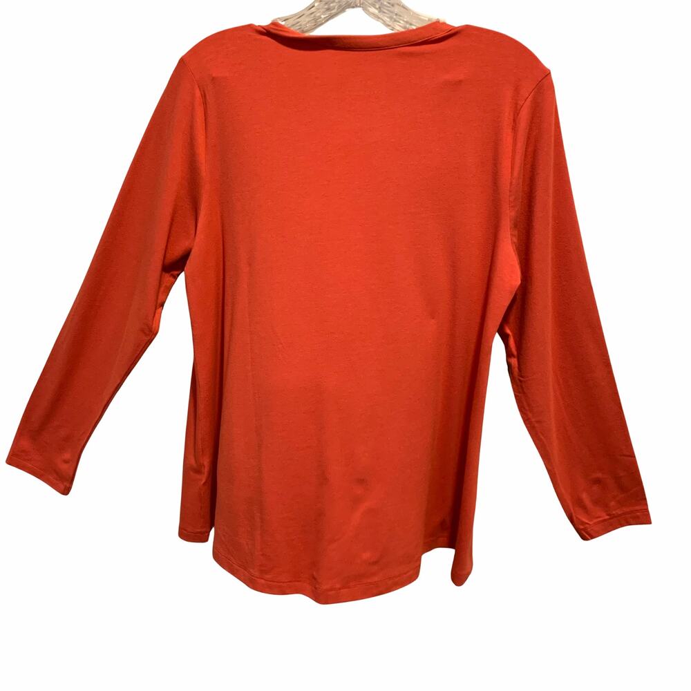 d&co Essentials Oversize‎ Orange Scoop Neck Long Sleeve Tunic Small - Picture 4 of 9